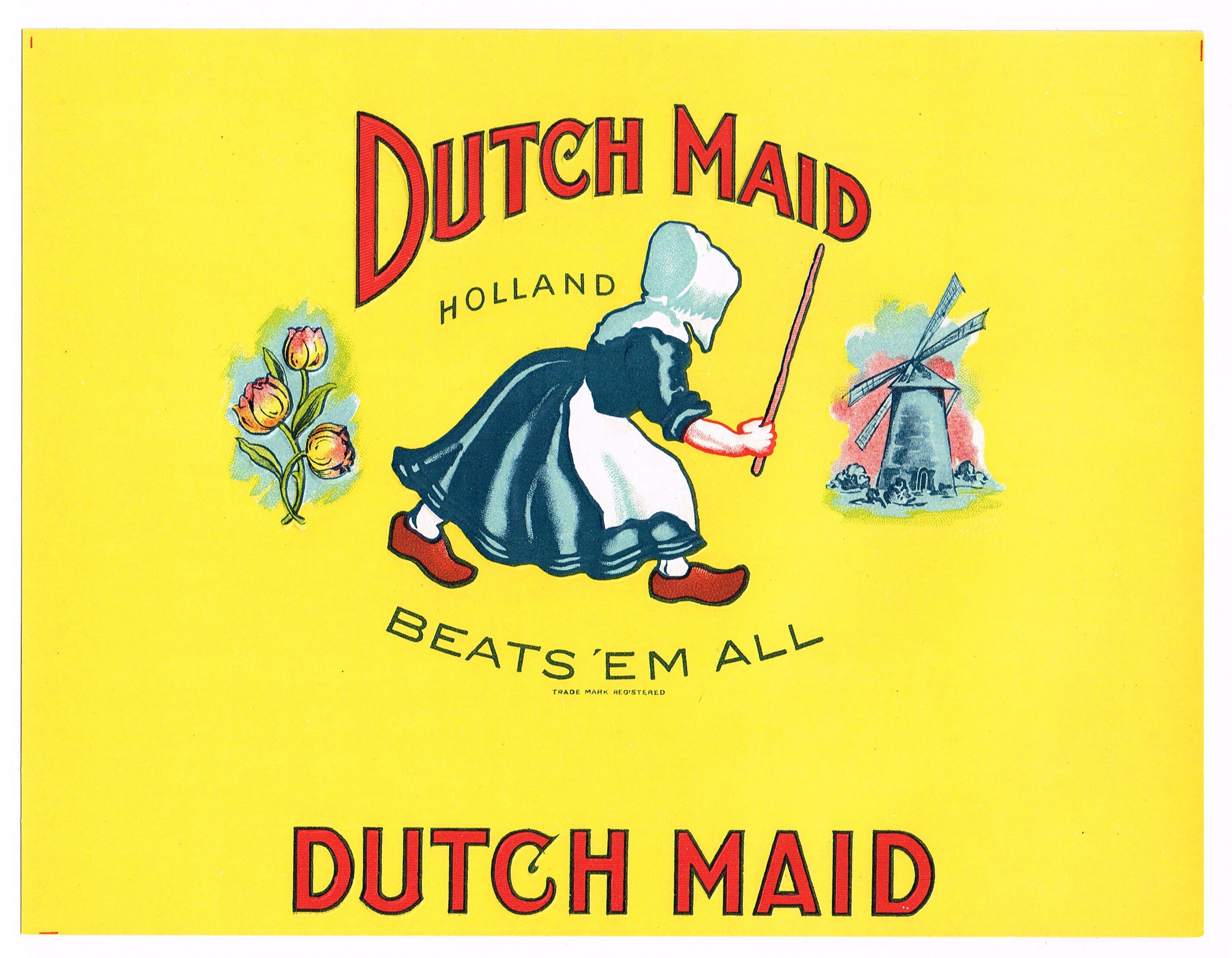 UKvintageページ Original Vintage Cigar Box Label C1920s Dutch Maid Embossed