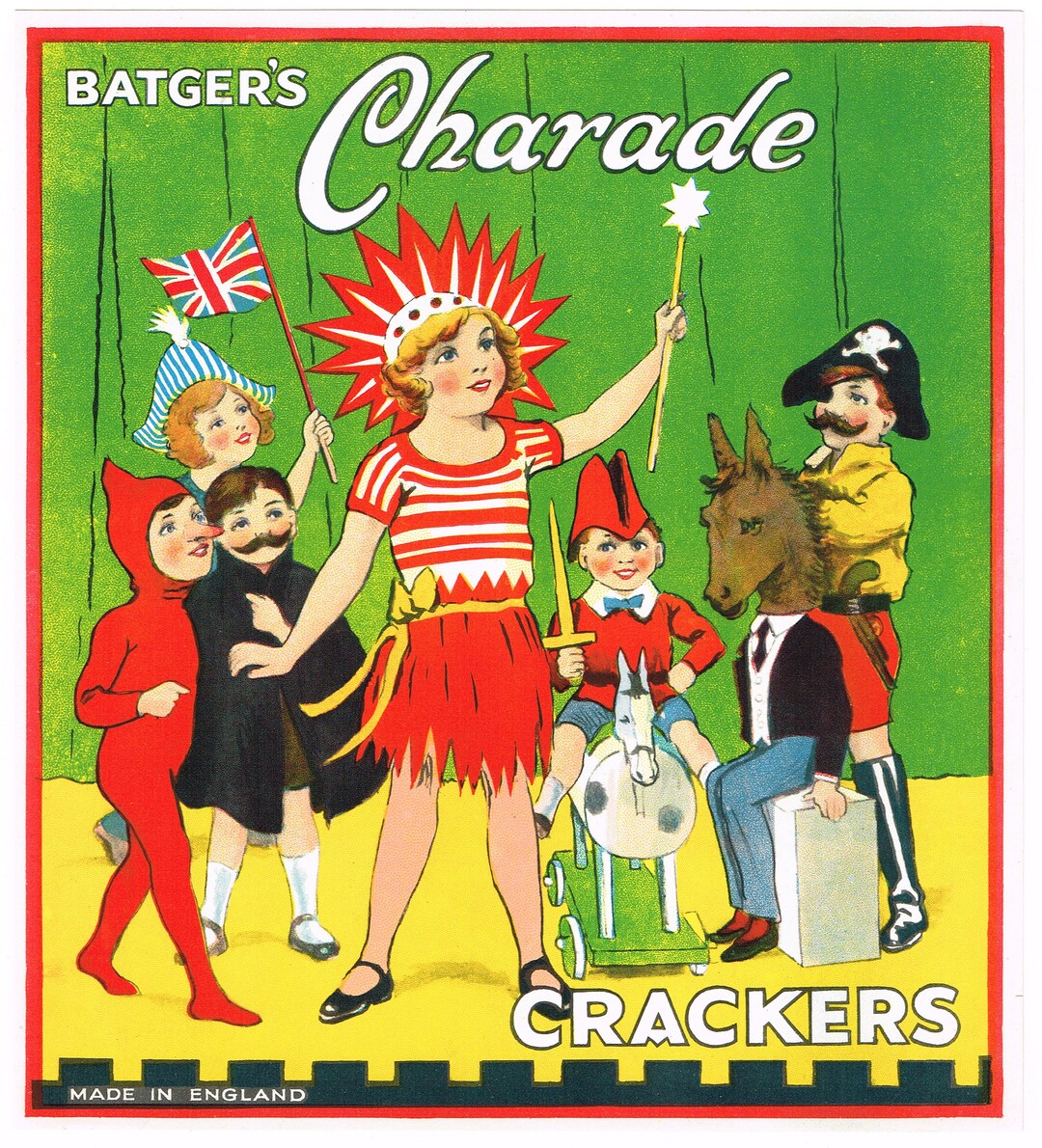 Original Firecracker Advertising Label Batger's 1930's Vintage England