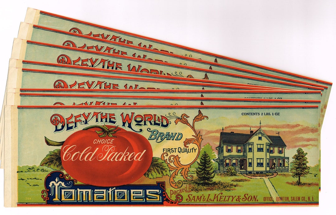 X10 Wholesale Original Vintage Tin Can Label C1900 Victorian Home
