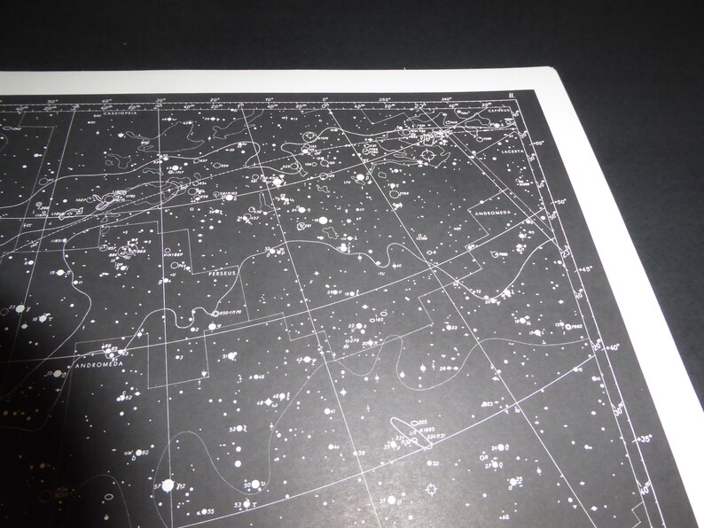 Vintage Astronomy Original Print Star Chart Map 1962 Celestial Space ...