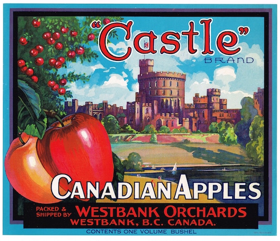 ‘Castle’ Canadian apple crate label Westbank Orchards (B.C.) ‘Castle’ Canadian apple crate label Westbank Orchards (B.C.)