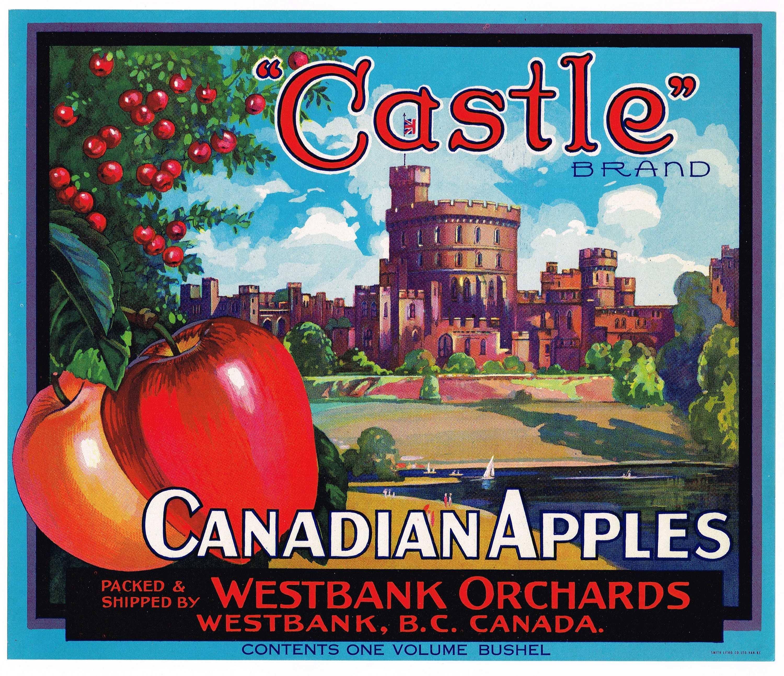 ‘Castle’ Canadian apple crate label Westbank Orchards (B.C.) ‘Castle’ Canadian apple crate label Westbank Orchards (B.C.)