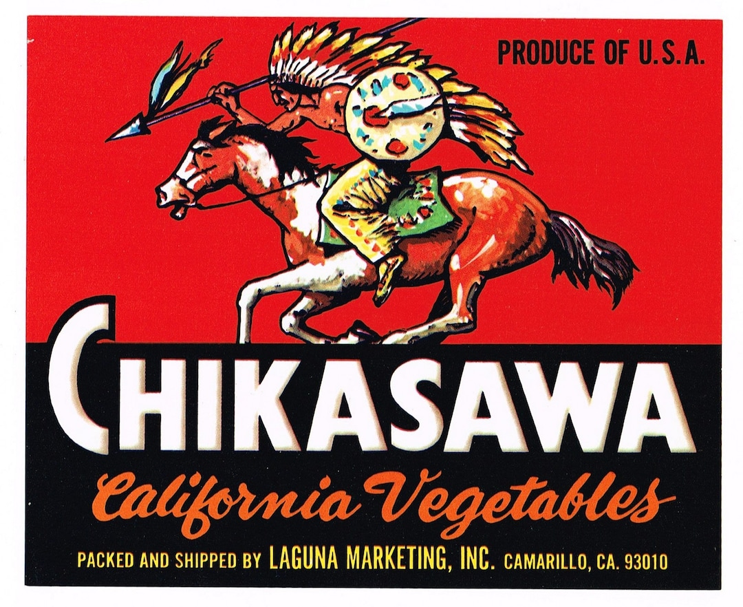 Original Vintage Vegetable Crate Label 1960s Chikasawa Native