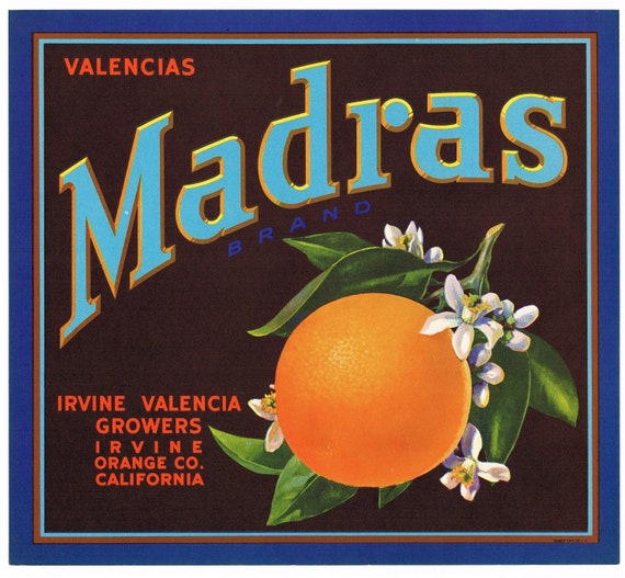 CRATE LABEL FLORIDA CITRUS RICHLAND GROVELAND HERON VINTAGE ADVERTISING GENUINE