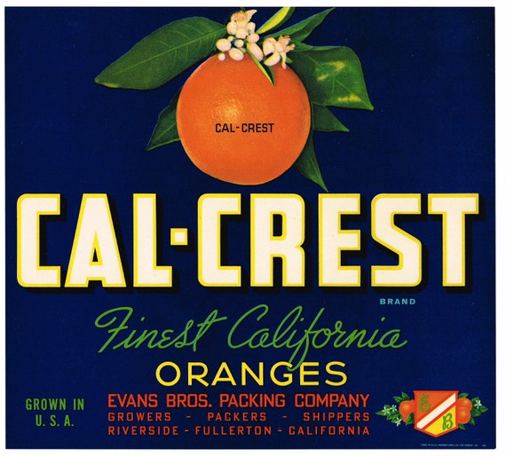 La Habra Orange County California Reliable Lemon Citrus Crate Label Art Print