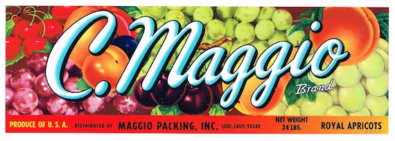 Original Vintage Apricot Crate Label 1960s Maggio Royal Apricots