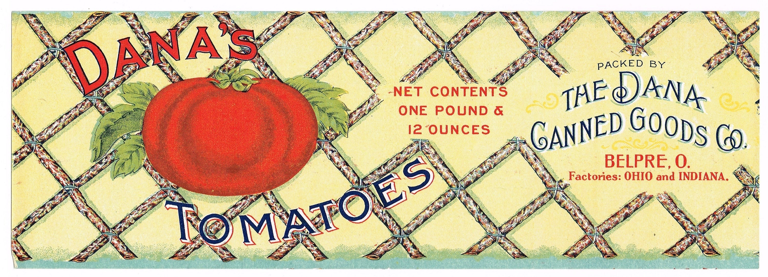 Original Vintage Tin Can Label C1910 Tomatoes Folk Art Primitive ...