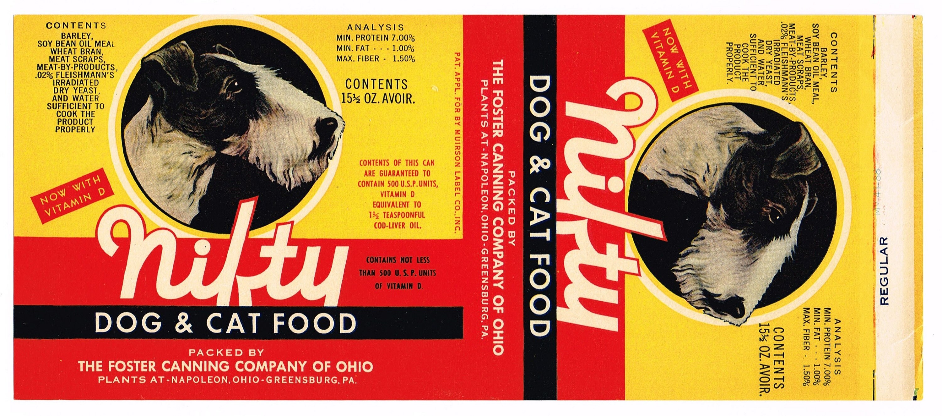 Original Vintage Tin Can Label 1950s Nifty Dog Food Welsh Etsy