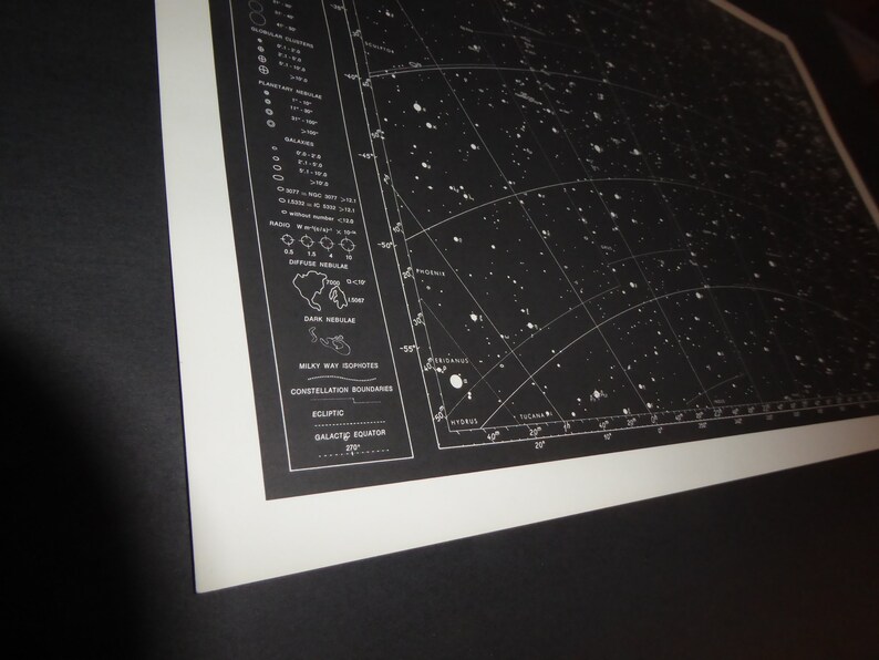 Vintage Astronomy Original Print Star Chart Map 1962 Celestial Space ...