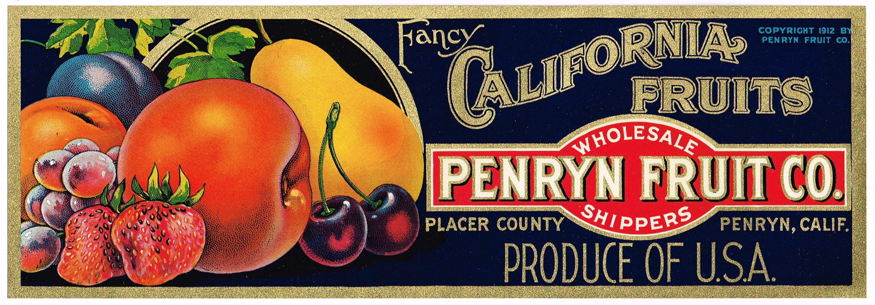 値下げ中 フルーツタベストリー Original Vintage Fruit Crate Label 1930s Penryn Placer County