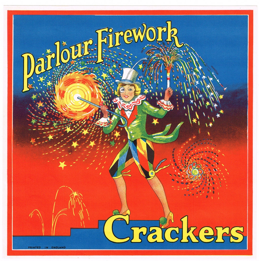 Original Firecracker Advertising Label Batger's 1930's Vintage England
