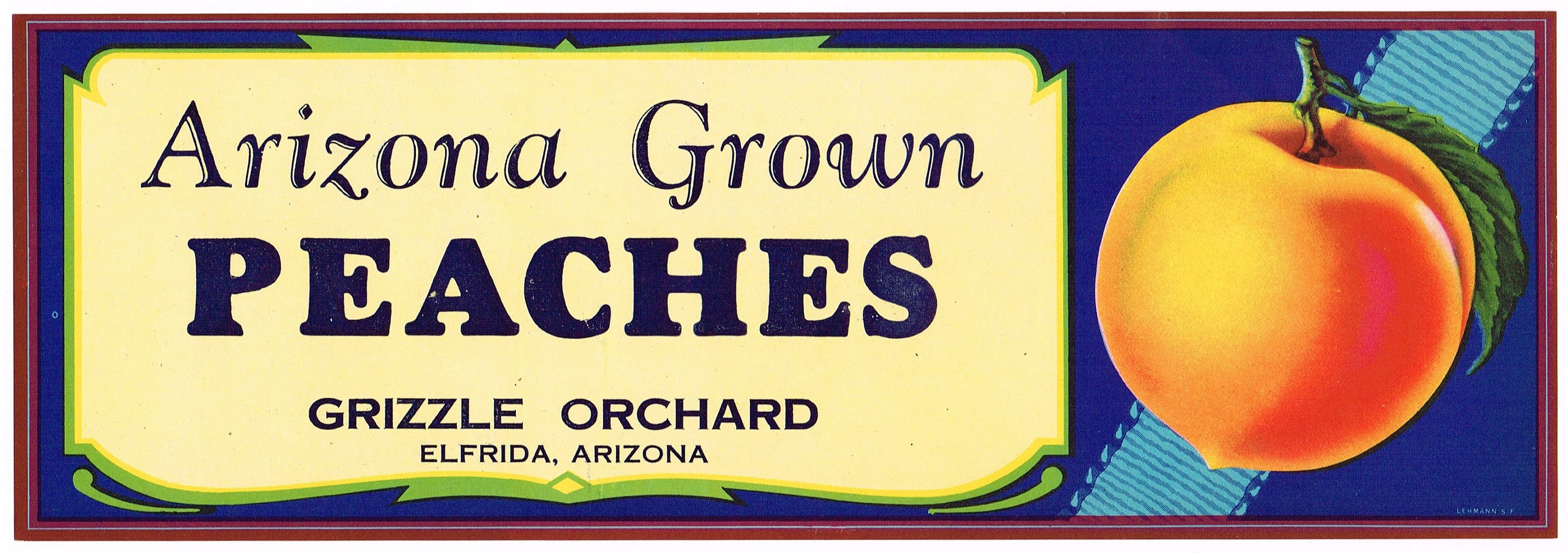 ▶︎import/cream peachさま激レアノベルティoppテープ Original Vintage Peach Crate Label 1950s Arizona Grown Grizzle