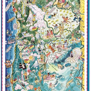 Seltene Vintage Berta & Elmer Hader Karte Cartoon 1932 Washington Washington Portland Portland Pazifischer Ozean Versand