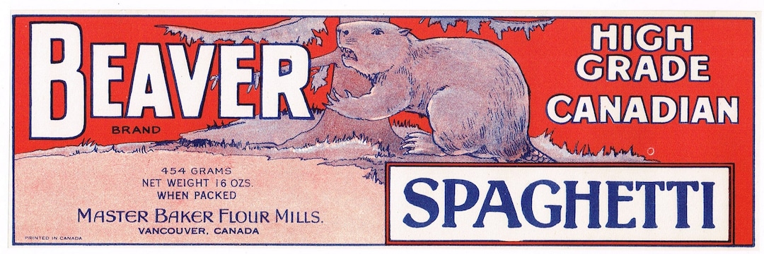Original Vintage Box Label 1930s Beaver Spaghetti Macaroni Vancouver ...