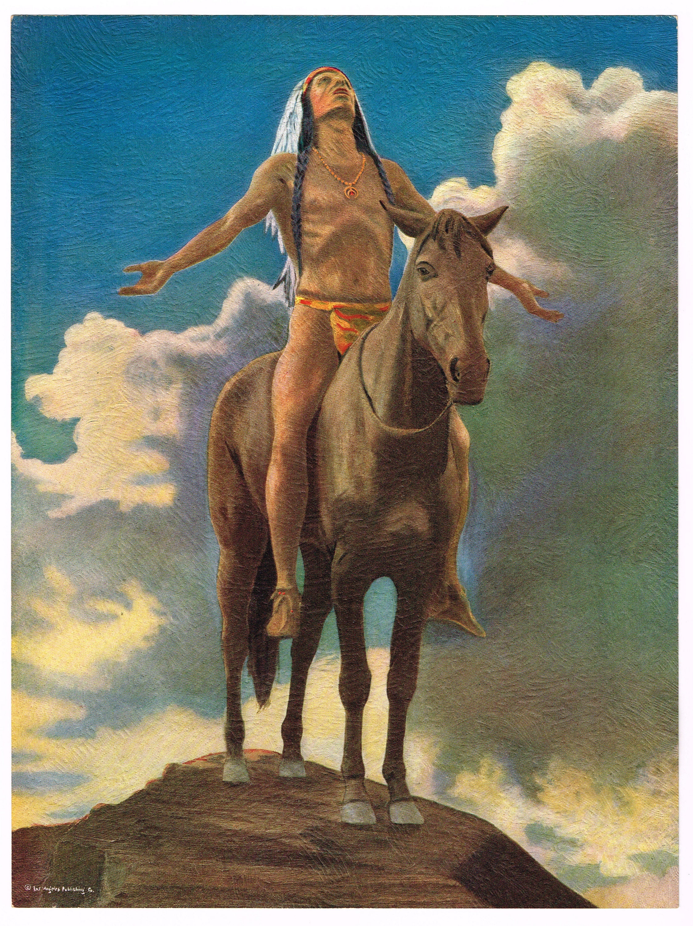 Original Vintage Print 1930s Native American Indian Appeal to the