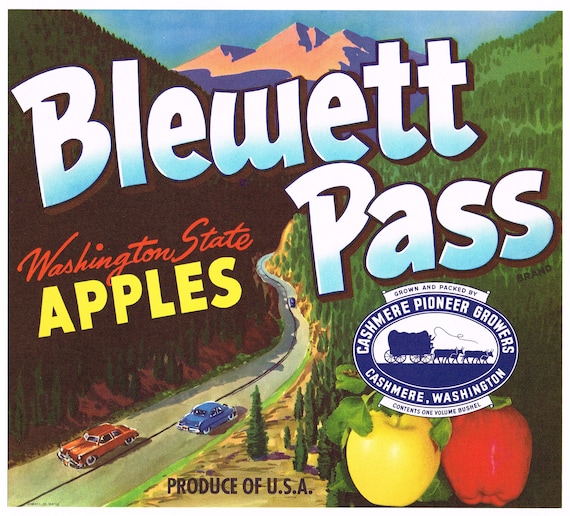 LAKE CHELAN Vintage Washington Apple Crate Label **AN ORIGINAL LABEL** Scenic LAKE CHELAN Vintage Washington Apple Crate Label **AN ORIGINAL LABEL** Scenic