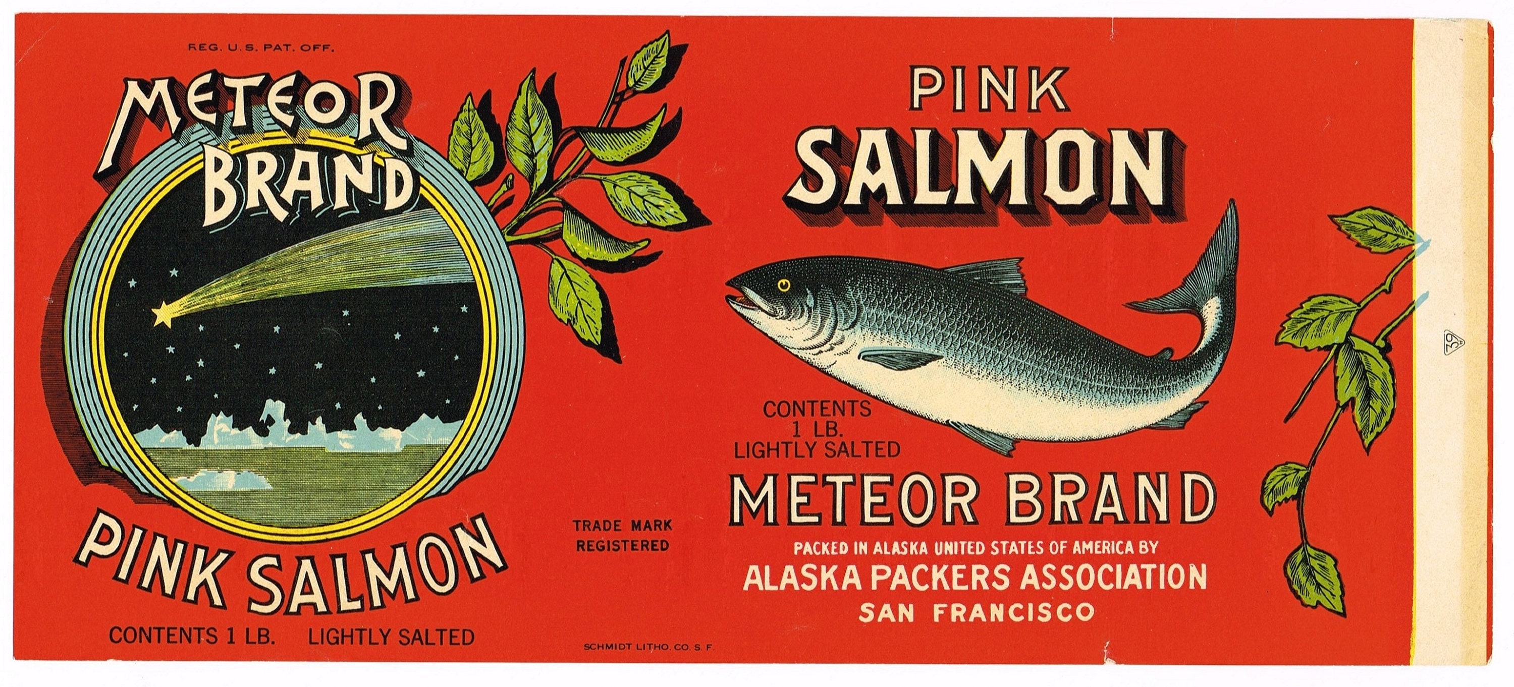 Souvenir Excelsior スカラ座博物館ポスター Original Vintage Tin Can Label 1930s Meteor Salmon San Francisco