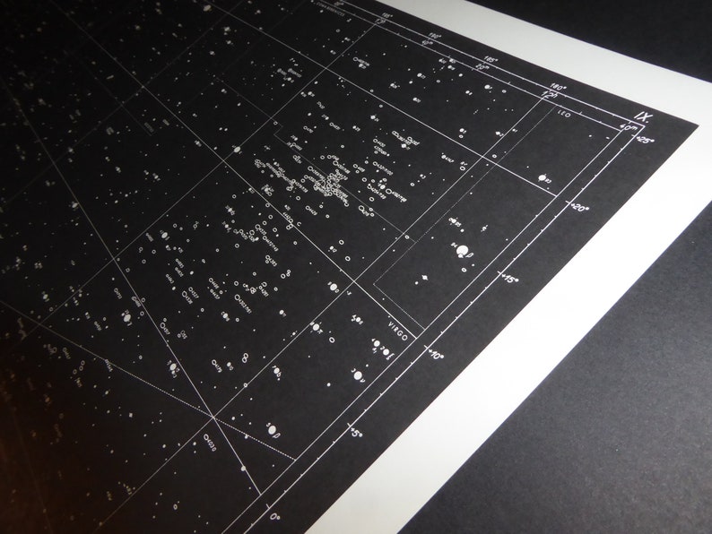 Vintage Astronomy Original Print Star Chart Map 1962 Celestial Space ...