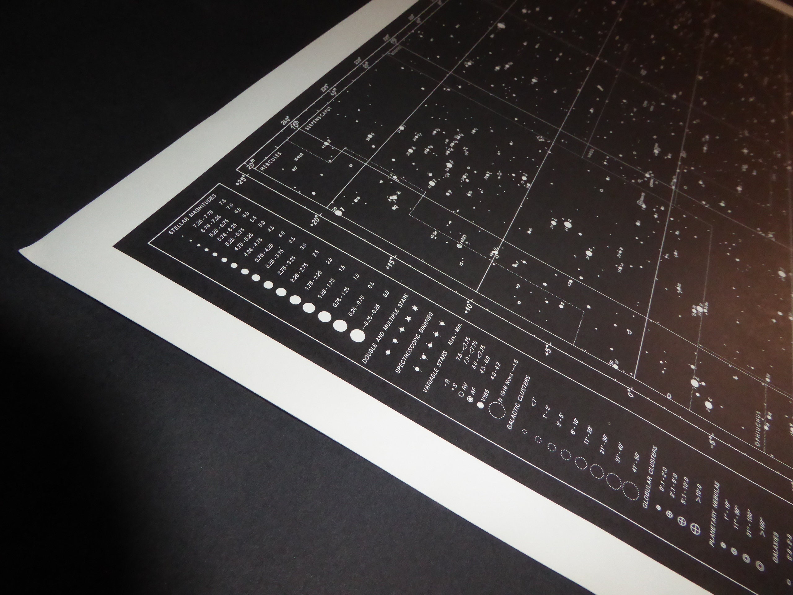 Vintage Astronomy Original Print Star Chart Map 1962 Celestial Space ...