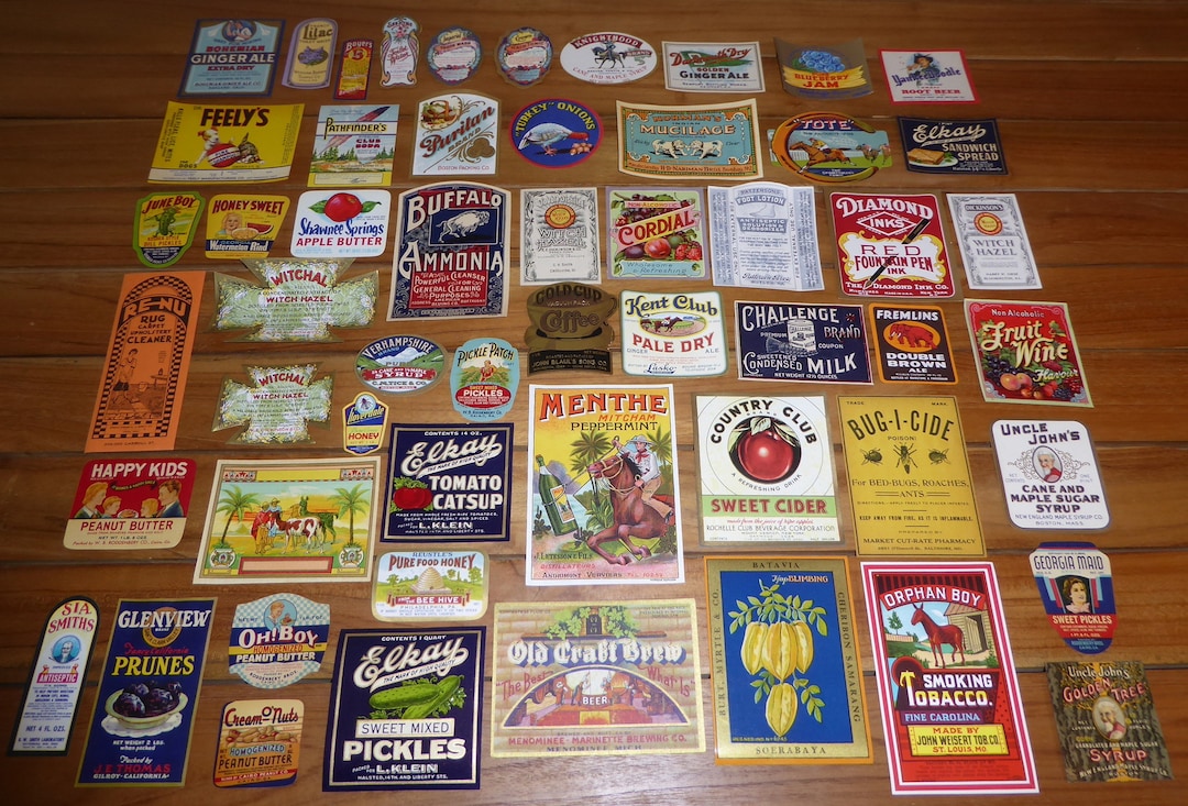 55 Original Vintage Product Labels 1910s-1950 Quack Medicine