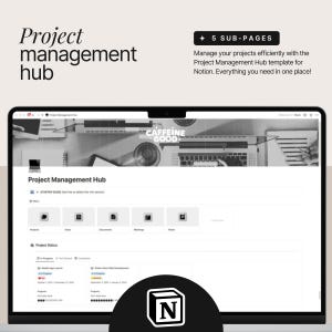 Notion Template Project Management Hub, Client Dashboard, Project Management, Notion Task Organizer, Notion Design Creative and Freelancer