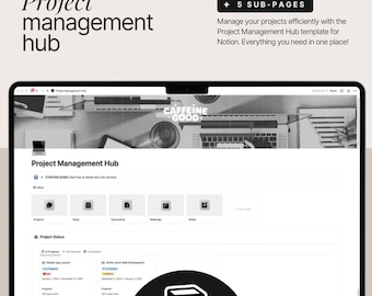 Notion Project Management Hub Template, Client Dashboard (Digital Download)