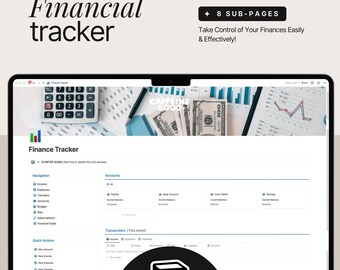 Notion Template | Financial Planner, Budget Tracker (Digital Download)