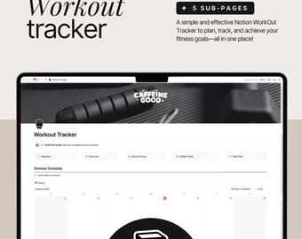Notion Workout Tracker Template, Fitness Planner (Digital Download)