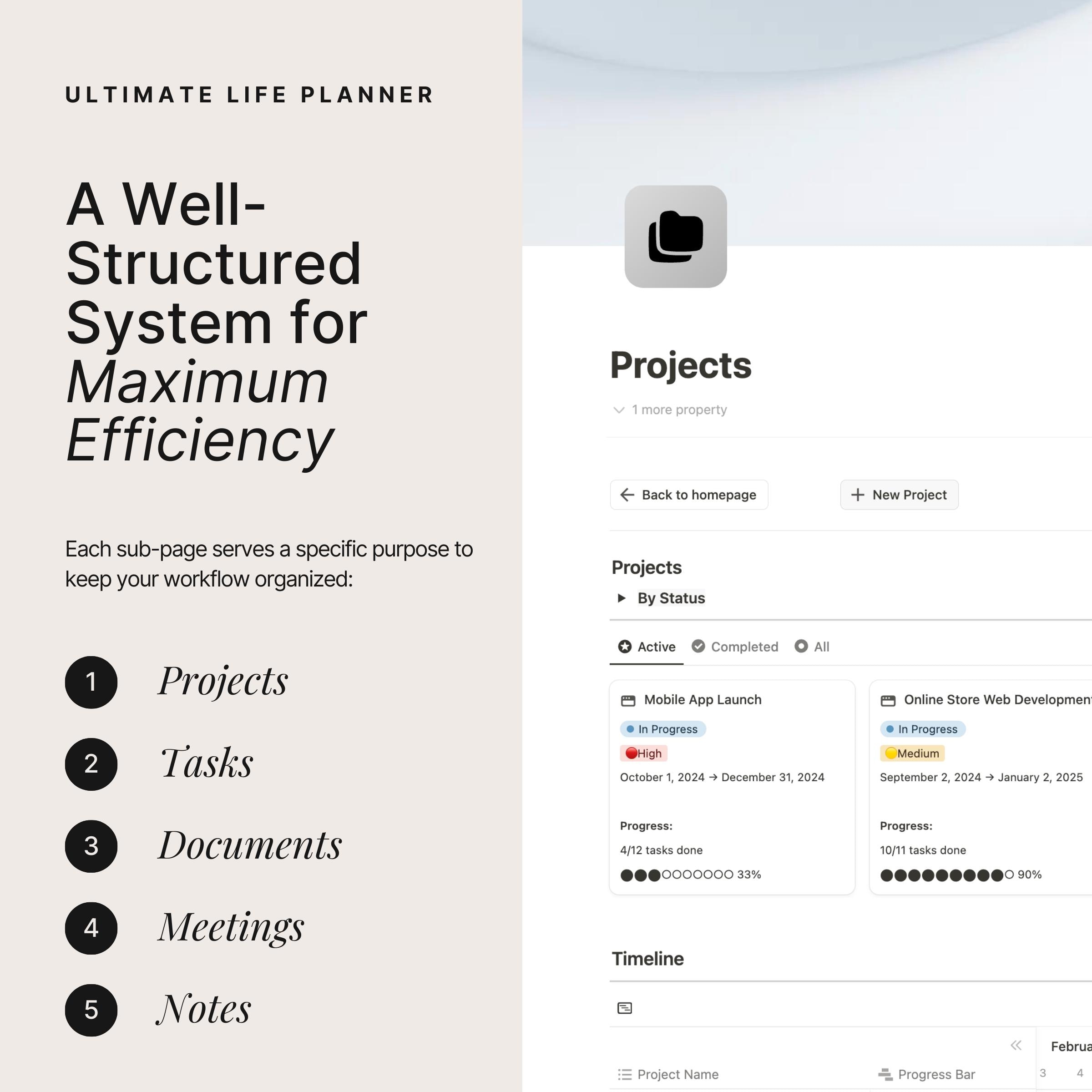 Notion Project Management Hub Template, Client Dashboard (digital ...