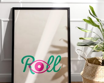 Eye Roll Funky Art Print: Teen Girl Home Decor (Digital Download)