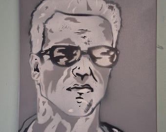 Pochoir Terminator Arnie - gris et chrome