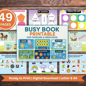 Montessori Busy Book Printable | Toddler Learning Binder | Educational Preschool Activities | Digital PDF Download