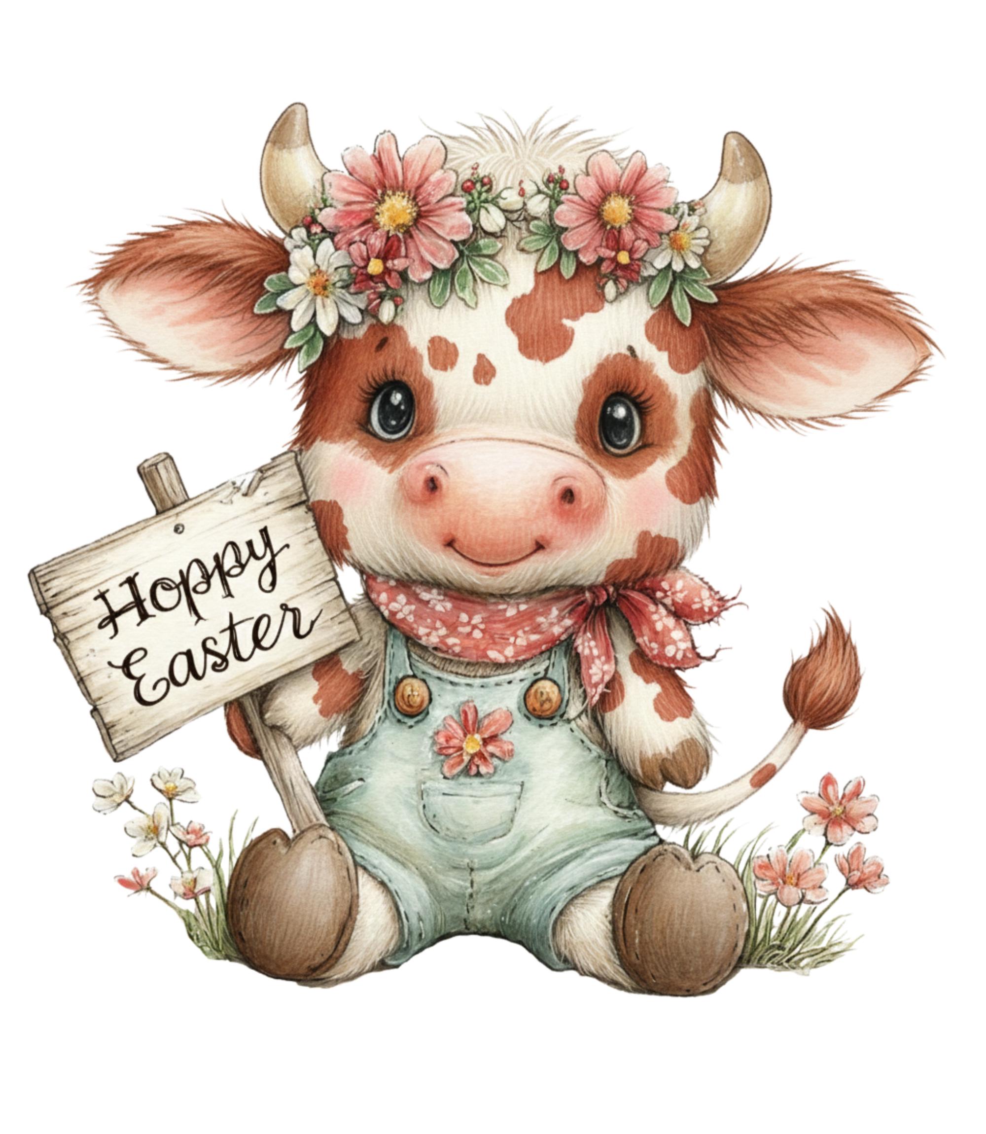 Watercolor Cow Clipart Bundle, Cute Calf PNG SVG, Farm Animal ...