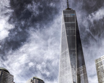 Fotografía impresa del One World Trade Center: Reflejos de otoño, arquitectura de Nueva York