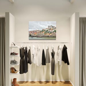 Farbenfrohes Porto am Fluss – Duero Fluss Stadtbild Fotografie, Portugal Architektur Wandkunst, historische Porto Skyline Bild 5