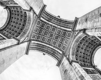 Arc de Triomphe Print: Schwarz Weiss Paris Fotografie