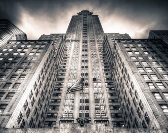 New York Art Deco Skyscraper Print, B&W Architecture Photography, Manhattan Fine Art