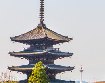 Kyoto Pagoda Print, Japan Temple Photography, Yasaka Pagoda Wall Art