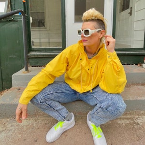 Vintage 80er Jahre gelbe Frühlingsjacke