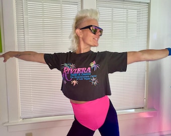 Vintage cropped Vegas tee 80s