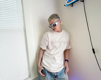 vintage ‘90s embroidered BOSS heavyweight cotton tee
