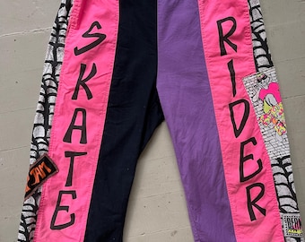 Vintage ‘80s RARE neon graphic board shorts