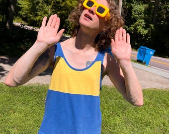 Vintage color block 80s tank