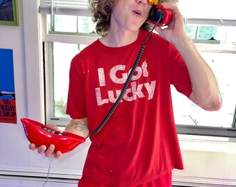 Vintage ‘80s ‘I GOT LUCKY’ distressed tee