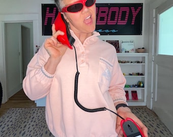 pastel pink preppy 80s sweatshirt