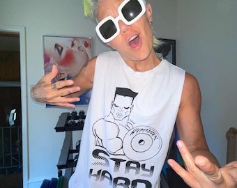 STAY HARD muscle tees (athletic cut)