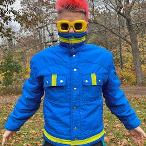 Vintage 80er Jahre Nylon Streifenjacke