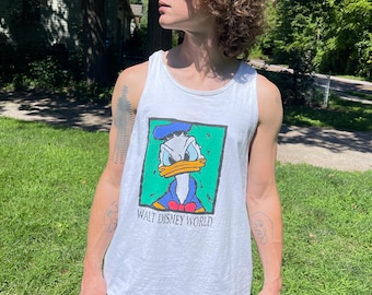 Vintage 90s Donald Duck racer back tank