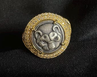 18k gouden leeuw muntring, kerstcadeau