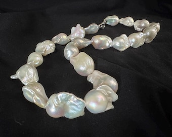 Barokke parelketting, S925 sterlingzilveren sluiting